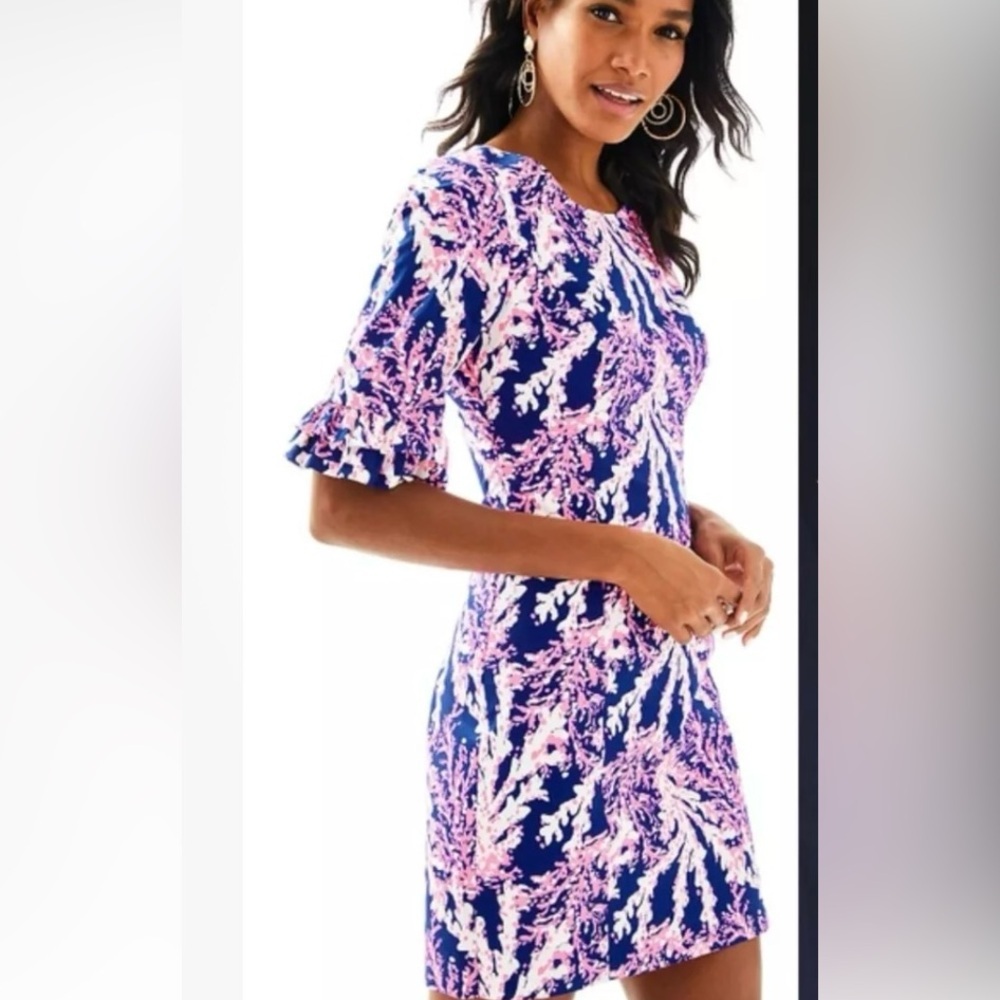 LILLY PULITZER NAUTI BEYOND THE SEA CORAL STRETCH SHIFT-8